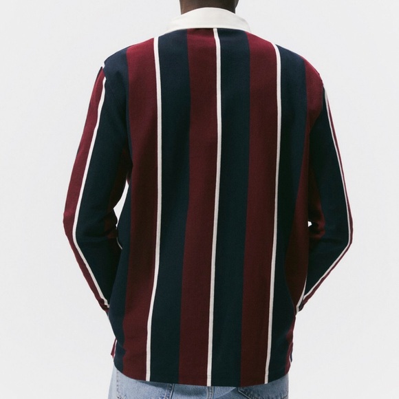 Zara Striped Polo Sweatshirt - Picture 3 of 7